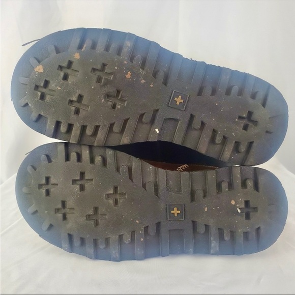 Vintage Dr. Martens Mens 7 Womens 8 Leather Wedge Heel
Loafers Shoes Brown 3B43 - Picture 7 of 8